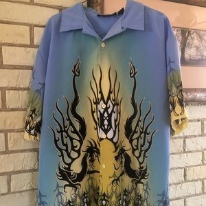 Dragonfly Men’s Size Large Blue/Yellow Shirt